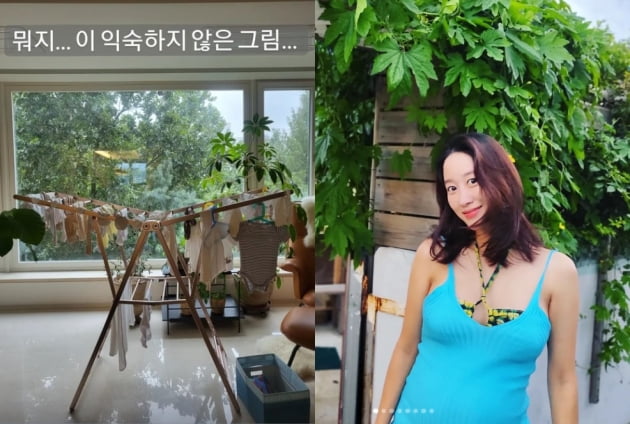 '치과의사♥' 전혜빈, 예비엄마 아가옷 세탁...익숙하지 않은 그림[TEN★]