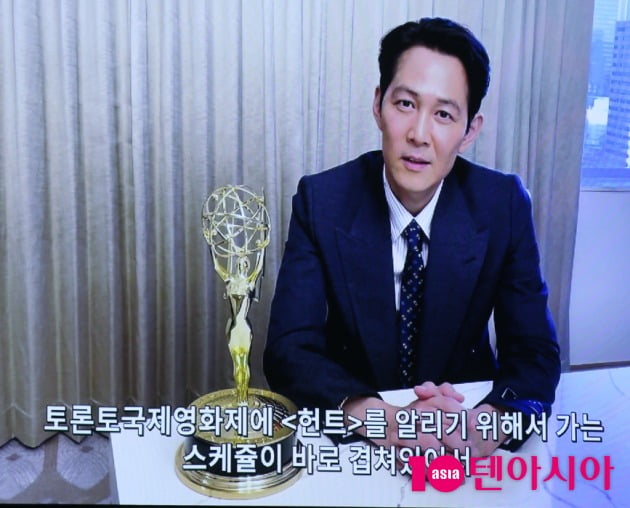 넷플릭스 시리즈 '오징어 게임'의 에미상 수상 기념 간담회가 16일 서울 소동공 웨스틴 조선호텔에서 열렸다. / 사진=조준원 기자 wizard333@