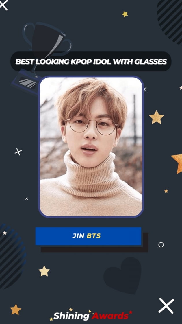 방탄소년단 진, '안경과 잘어울리는 K팝 최고 외모 아이돌' 1위