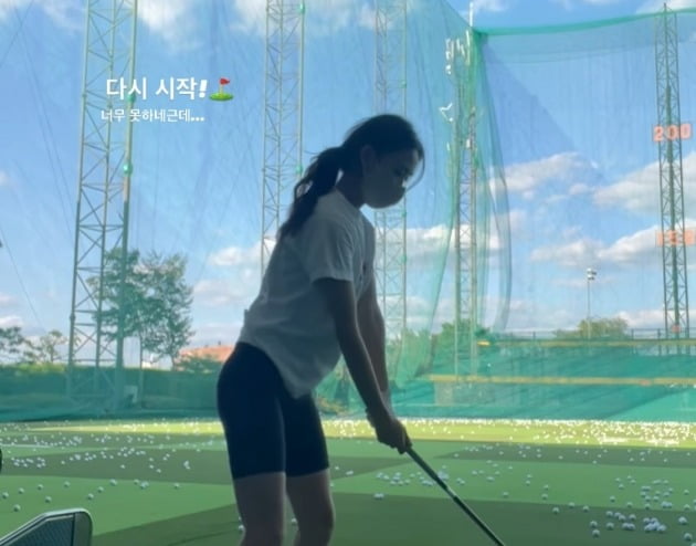 '신혼' 손연재, 9살 연상 ♥남편과 골프장 데이트? 전직 요정의 완벽 스윙[TEN★]