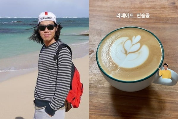 '이효리♥' 이상순, 카페 개업하더니 라떼 아트에 푹 "연습 중"[TEN★]