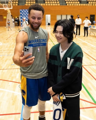 'NBA 연봉킹' 스테판 커리, 방탄소년단 슈가 성덕됐다 "만나서 영광"[TEN★]
