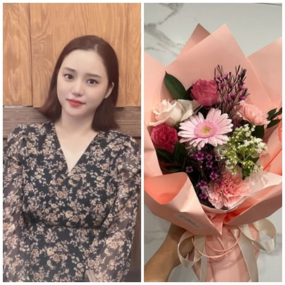 이다은♥윤남기 행보 따라가야겠어…'공개열애' 유소민, 꽃다발 받고 함박웃음[TEN★]
