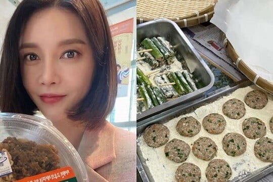 차예련, 전 부치는 솜씨 예술...'♥주상욱'이 반할만도