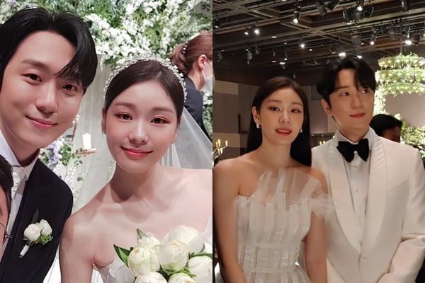 [종합] '결혼' 김연아, 천사 같은 여왕님의 드레스 자태…♥고우림 콧바람에 밀치기 