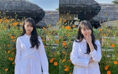 안소희, 꽃밭에서 '청순美' 과시하며 한컷…러블리 미소 장착