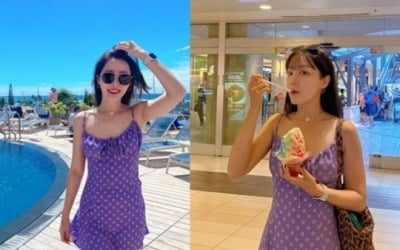 고우리, 하와이서 드러낸 '청량美'…보라 원피스에 러블리 매력