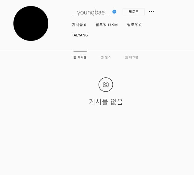 '♥민효린과 결혼 5년차' 빅뱅 태양, SNS 게시글 전부 돌연 삭제