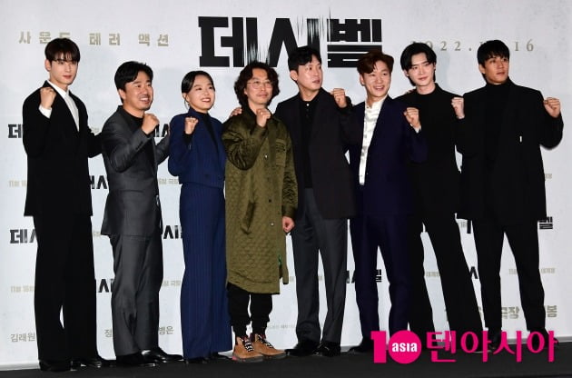 차은우, 조달환, 이상희, 황인호 감독, 박병은, 정상훈, 이종석, 김래원(왼쪽부터) /사진=조준원 기자 wizard333@
