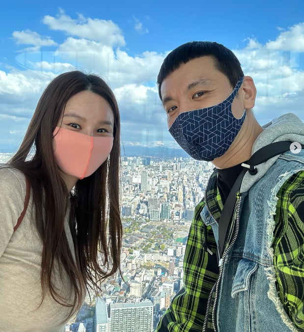 '정성호♥' 경맑음, 日 오사카 태교여행서 함박웃음