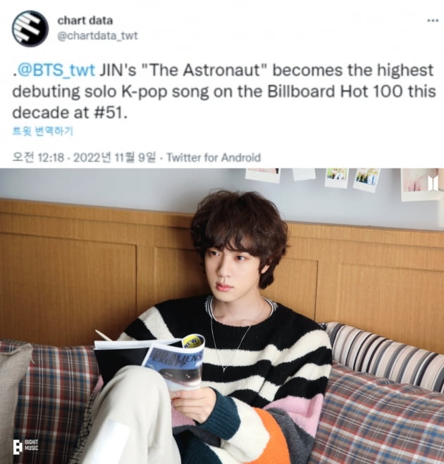 방탄소년단 진, 'The Astronaut' 전세계 빌보드 차트 점령..‘최정상 솔로 아티스트 JIN’의 막강 파워