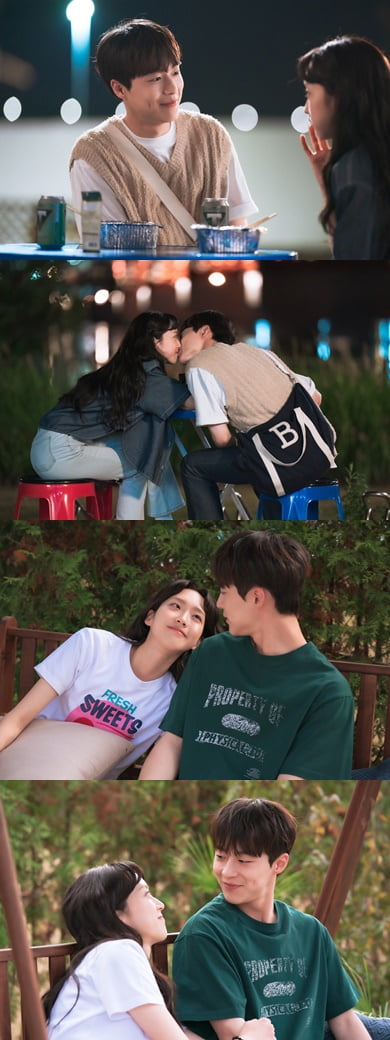 배인혁♥한지현, 짙어진 스킨십→기습 뽀뽀로 설렘 폭발('치얼업')