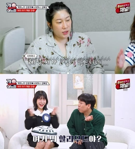 사진=E채널 '개며느리' 방송 화면.