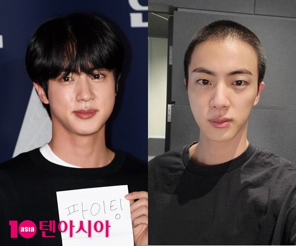 방탄소년단 진, 멤버들 배웅 속 입대…현장엔 아미 대신 ♥현수막 [TEN피플]