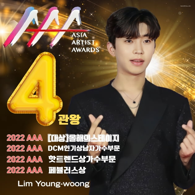 임영웅 2022 AAA 대상 포함 4관왕 등극, 바야흐르 임영웅 전성시대