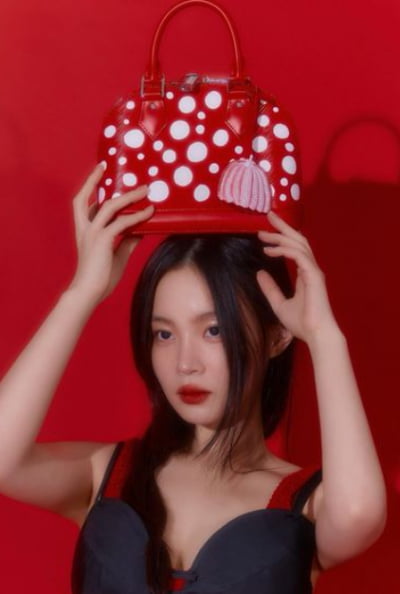 이하이, 앙상한 팔뚝+섹시한 레드립…명품 L사 들고 고급미까지