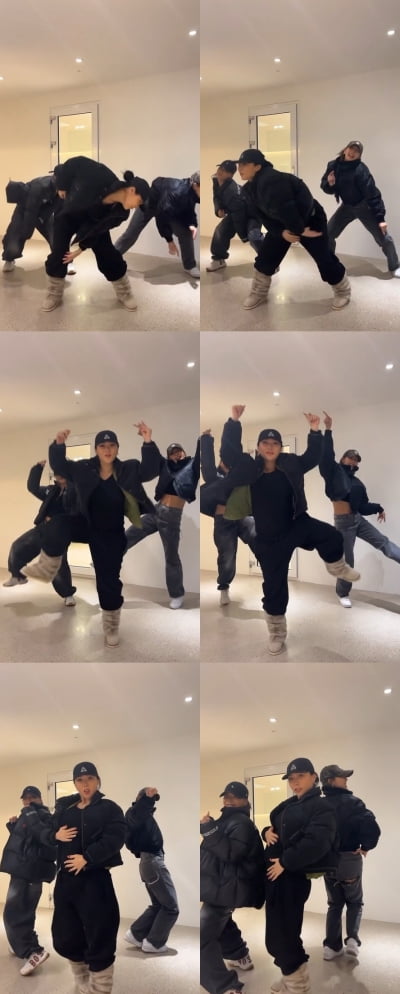 '임신 D라인' 허니제이, 댄스 태교 중…아이키 "엄마! 나 자는데 웨이브했어"