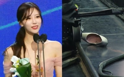 '우수상' 이미주, 구두 벗겨진 신데렐라…"오늘 할 일 다했는데" 얼떨떨 [MBC연예대상]