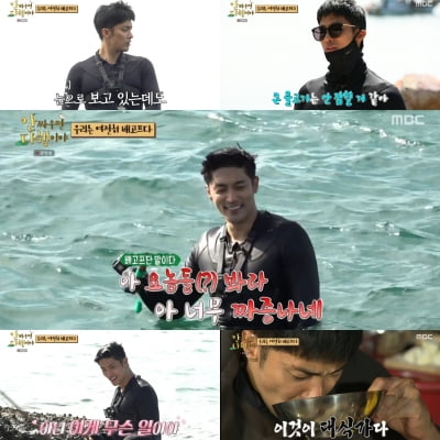 [종합] 성훈, 무인도에서도 살아남을 식성…해물칼제비+뿔소라 초무침 먹방('안다행')