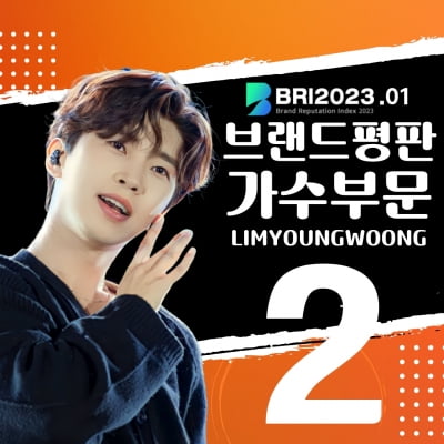 가수 임영웅 2023년 1월 가수 브랜드평판 2위 기록
