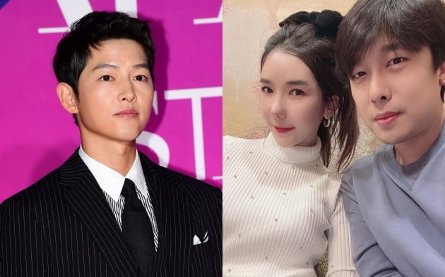 송중기, 인민정 김동성 부부 / 사진=텐아시아DB, 인민정 인스타그램