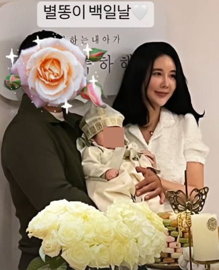 '장미인애子' 별똥이, 백일상 앞 늠름한 자태…여배우母 쏙 빼닮았네