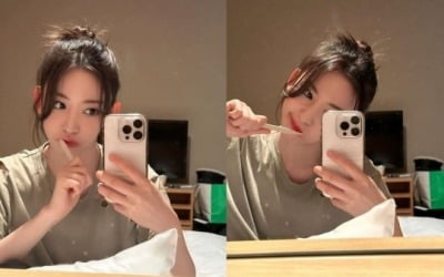 르세라핌 사쿠라, 양치하는 모습도 '천상 아이돌' 비주얼