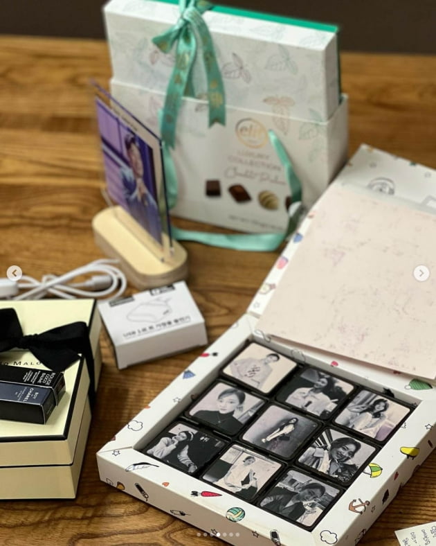 서하얀, ♥임창정 덕에 팬들에게 선물 가득 받네…얼굴 새겨진 초콜릿→고급 향수