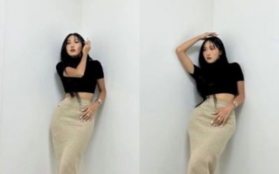 화사, 탈아시아급 골반 과시…벽 기대고 한 컷