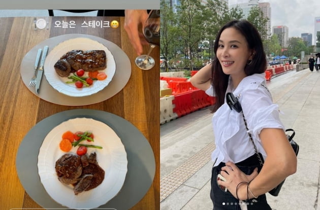 고소영, ♥장동건과 오븟한 식사...럭셔리한 스테이크