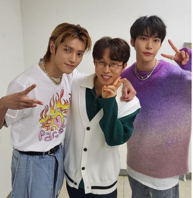 박성광, ♥이솔이가 질투할 정도로 다정…NCT 태용·도영과 한 컷