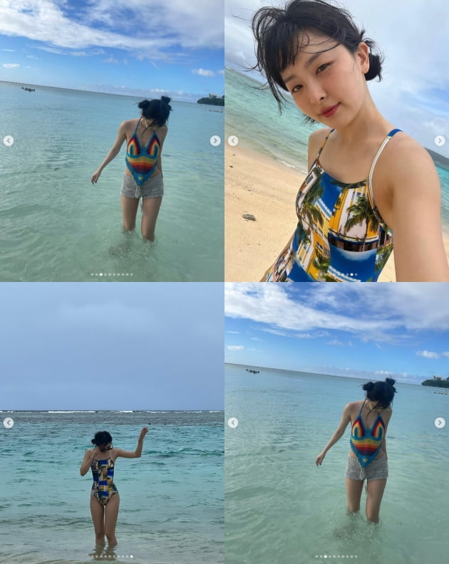 레드벨벳 슬기, 망사 수영복 팬들 "옷 입어요"...눈이 번쩍 뜨이는 예쁨