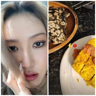 화사, 입 제대로 터졌네…김부각 이어 명란 계란말이로 '새벽 먹방'