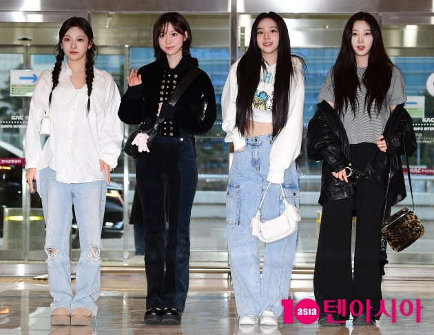 [TEN 포토] 에스파 '공항을 밝히는 요정들'