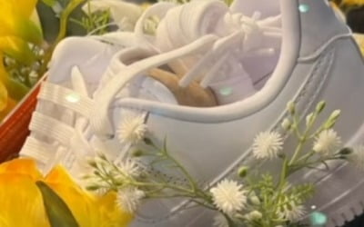 '최태준♥' 박신혜, 꽃으로 둘러싼 아들 신발 선물 받고 신난 도치맘 "꺅"