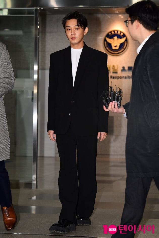 [TEN 포토] 유아인 '마약류관리법 위반 협의 12시간 조사'