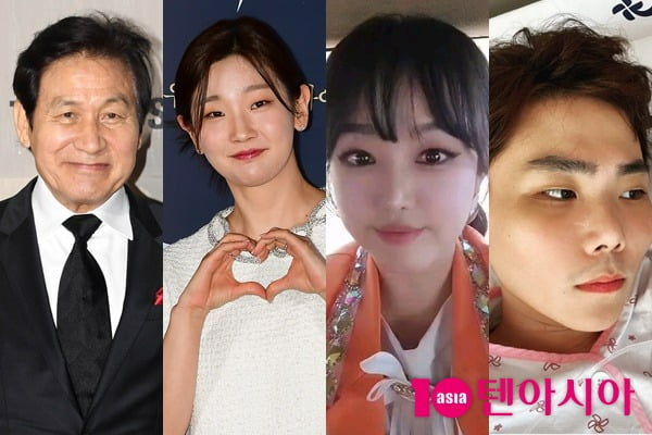 안성기, 박소담, 정미애, 송필근 /사진=텐아시아 DB. 정미애 송필근 SNS