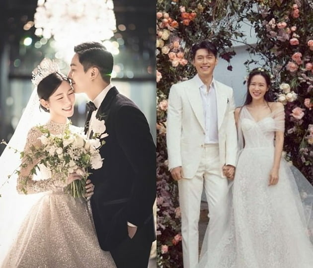 사진=이승기, 이다인(왼), 현빈, 손예진 /