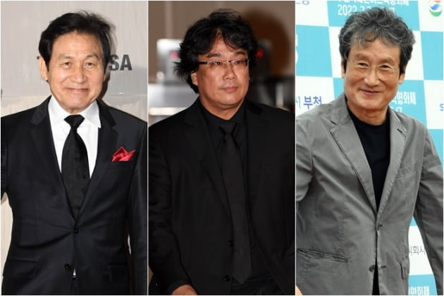 배우 안성기-봉준호 감독-배우 문성근/사진 = 텐아시아 사진DB