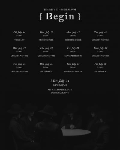 Celebrating the 13th anniversary of their debut, Infinite, after 5 years, 'Begin' comeback image released