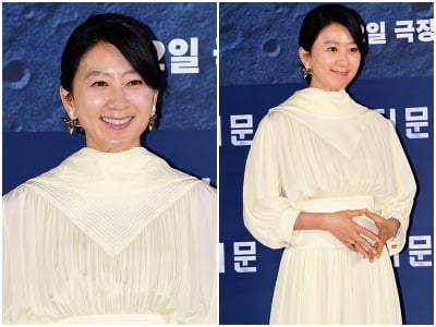 Luxury for a 56-year-old is like this... Kim Hee-ae wears an 8.47 million won dress and goes out to 'The Moon'