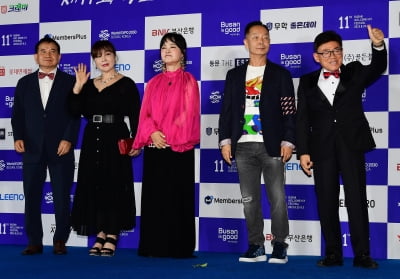 [TEN포토] 이용근-이선민-지영옥-김학래-엄용수 '코미디협회도 11회 부코페를 응원합니다'