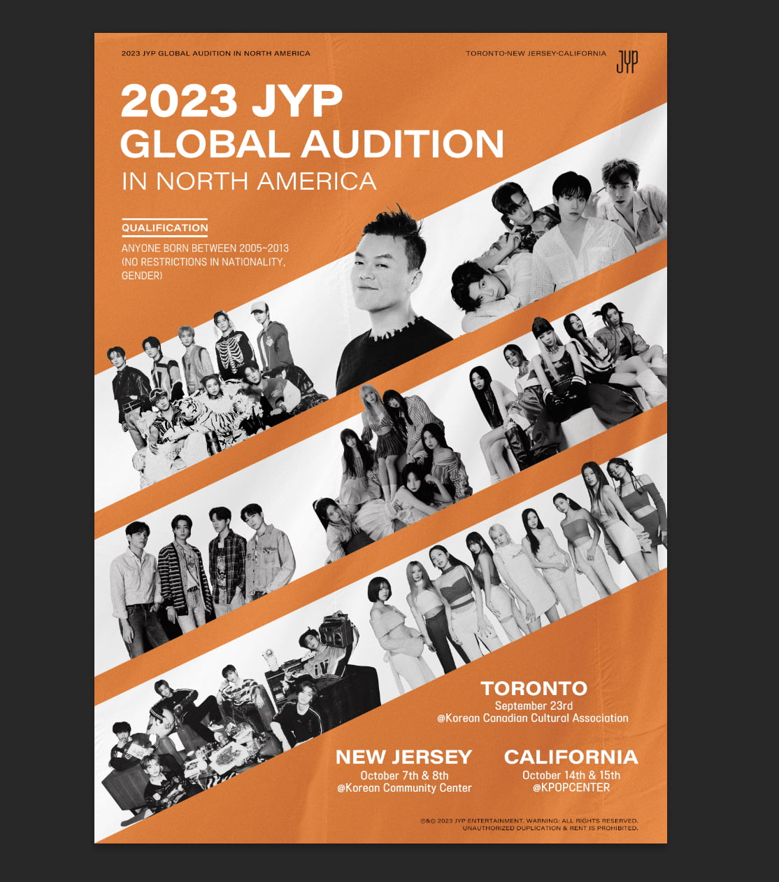 JYP엔터테인먼트, 4년 만에 북미서 글로벌 오디션 개최
