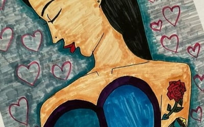 Honey J, personally painted 'I'm Alone' calendar certified