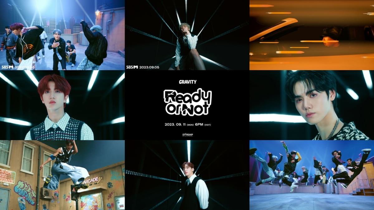 '컴백 D-1' 크래비티, 타이틀곡 '레디 오어 낫' M/V 티저 공개…에너제틱 매력 폭발
