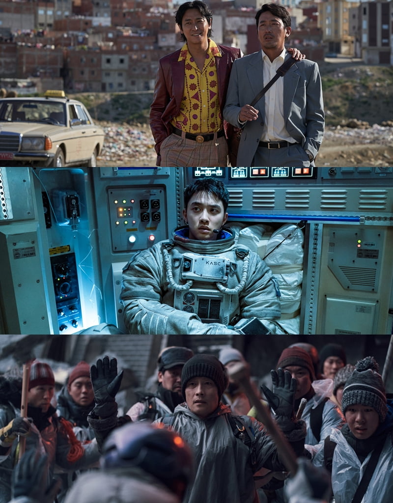 영화 '비공식작전', '더 문', '콘크리트 유토피아' 스틸컷. /사진제공=㈜쇼박스, 
CJ ENM, 롯데엔터테인먼트
