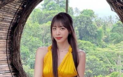 BBW girl Eunji, yellow dress, heavenly goddess visual