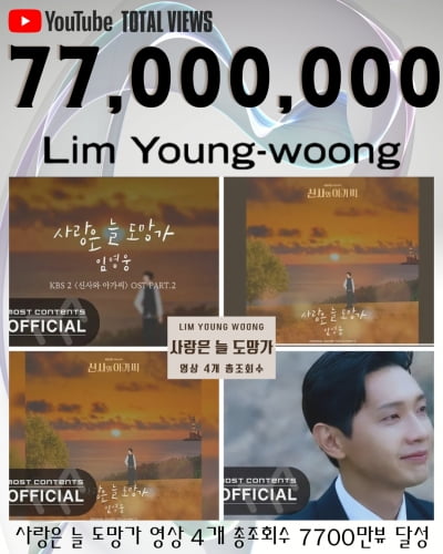 Lim Young-woong, 'Love Always Runs Away' exceeds 77 million views