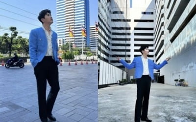 Young Tak shows off his 'model aura' in Thailand