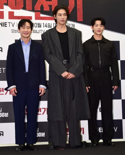 [TEN포토] 신하균-김영광-신재하 '악인전기 주역들'